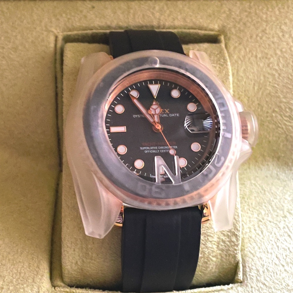 Navy blue and gold plated Rolex gently worn a few times c